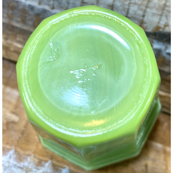 Set 4 Vintage 1930s Akro Agate Green Slag Jadeite Shot Drink Glasses 2" - Picture 11 of 13